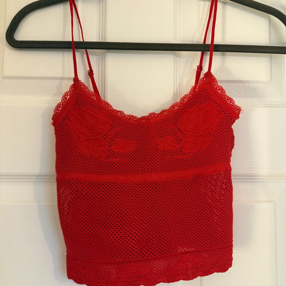 Intimissimi Red Lace Knit Camisole Bralette Top – Size S
